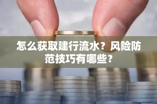 怎么获取建行流水？风险防范技巧有哪些？